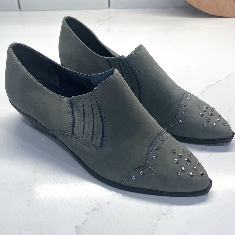 Mootsies Tootsies Vintage Western Studded Booties Sage Grey Size 7